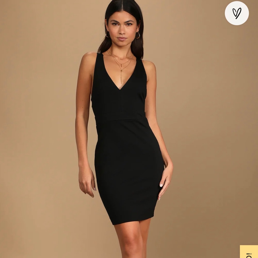 Lulus little Black dress, v-neck, scrappy back, size medium